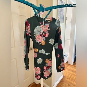 Green and floral romper